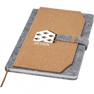 Logo trade promotional items picture of: Viviana A5 recycled felt and cork notebook