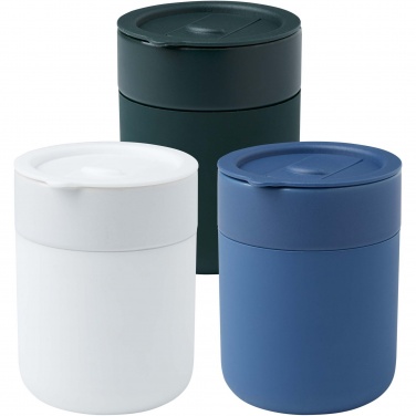 Logo trade promotional products picture of: Java 330 ml ceramic tumbler with silicone wrap and plastic lid
