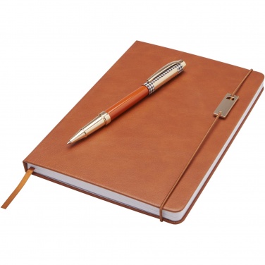 Logo trade promotional products image of: Legato A5 notebook and rollerball pen set 