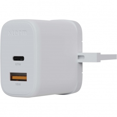Logotrade promotional merchandise picture of: Xtorm XEC067G GaN² Ultra 67W wall charger - UK plug