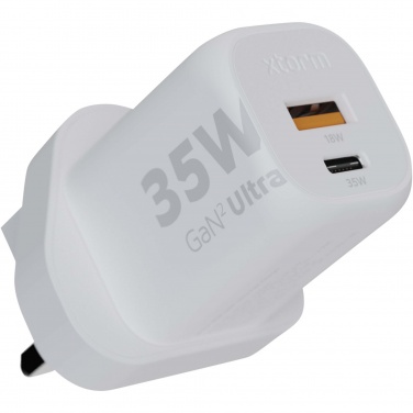 Logotrade promotional merchandise photo of: Xtorm XEC035 GaN² Ultra 35W wall charger - UK plug