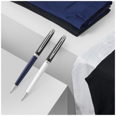 Logo trade advertising products image of: Hemisphere colour blocking ballpoint pen with palladium trim