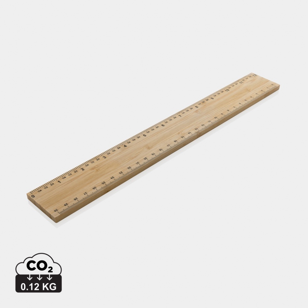 Logo trade promotional giveaway photo of: Timberson extra thick 30cm double sided bamboo ruler