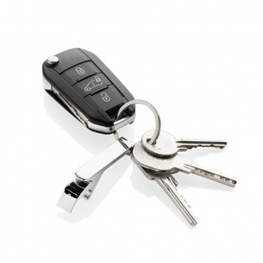 Logo trade advertising product photo of: RCS recycled zinc alloy bottle opener keychain