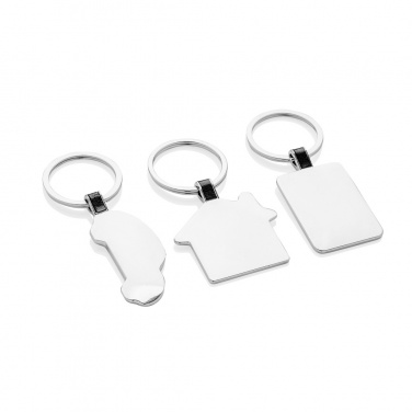 Logo trade corporate gifts picture of: RCS recycled zinc alloy rectangle keyring