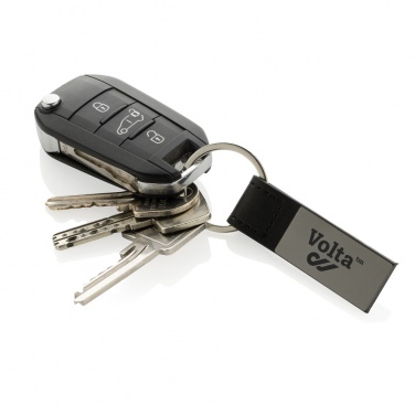 Logotrade promotional product image of: Luxury PU keychain RCS recycled zinc alloy