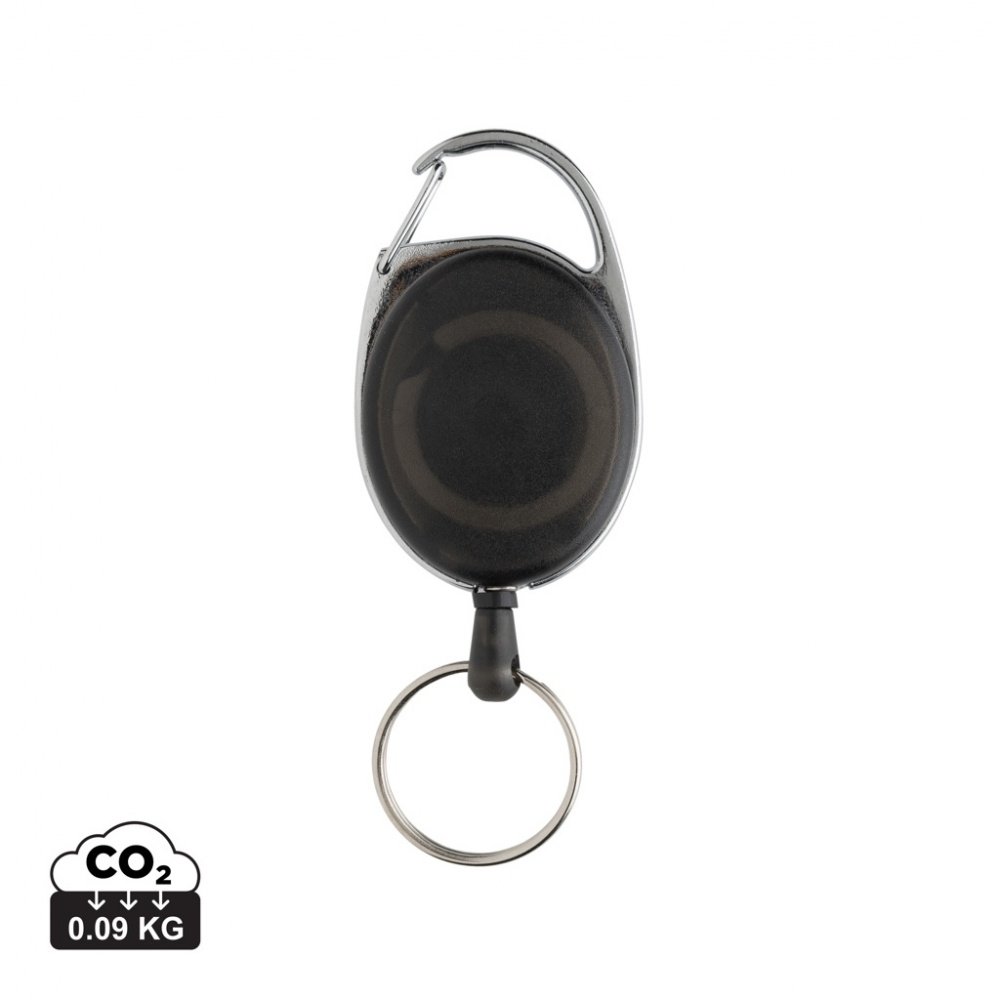 Logo trade promotional merchandise photo of: RCS recycled ABS roller clip keychain