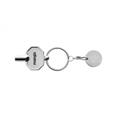 Logo trade promotional giveaway photo of: RCS recycled zinc alloy radiator key keychain with coin
