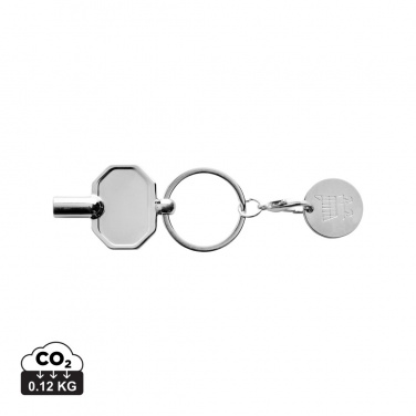 Logotrade promotional product image of: RCS recycled zinc alloy radiator key keychain with coin