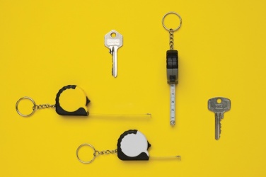 Logo trade promotional item photo of: MeasureMate RCS reycled ABS 1 meter tape keychain