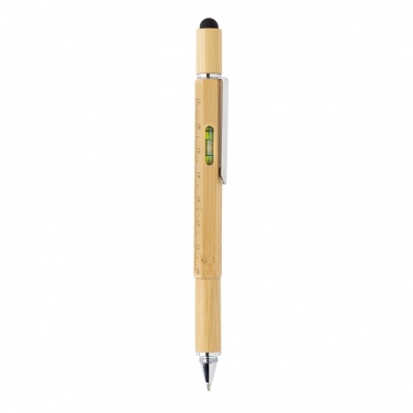 Logo trade promotional products image of: Bamboo 5-in-1 toolpen
