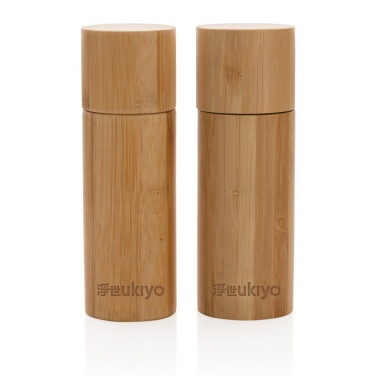 Logo trade promotional item photo of: Ukiyo bamboo salt and pepper mill set