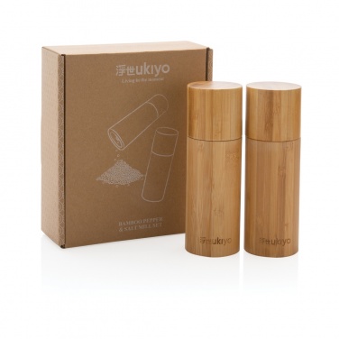 Logotrade promotional gift image of: Ukiyo bamboo salt and pepper mill set