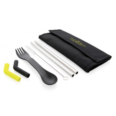 Logotrade advertising product picture of: Tierra 2pcs straw and cutlery set in pouch