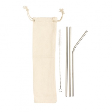 Logotrade corporate gift picture of: Reusable stainless steel 3 pcs straw set