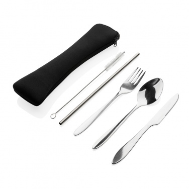 Logotrade promotional giveaway image of: 4 PCS stainless steel re-usable cutlery set