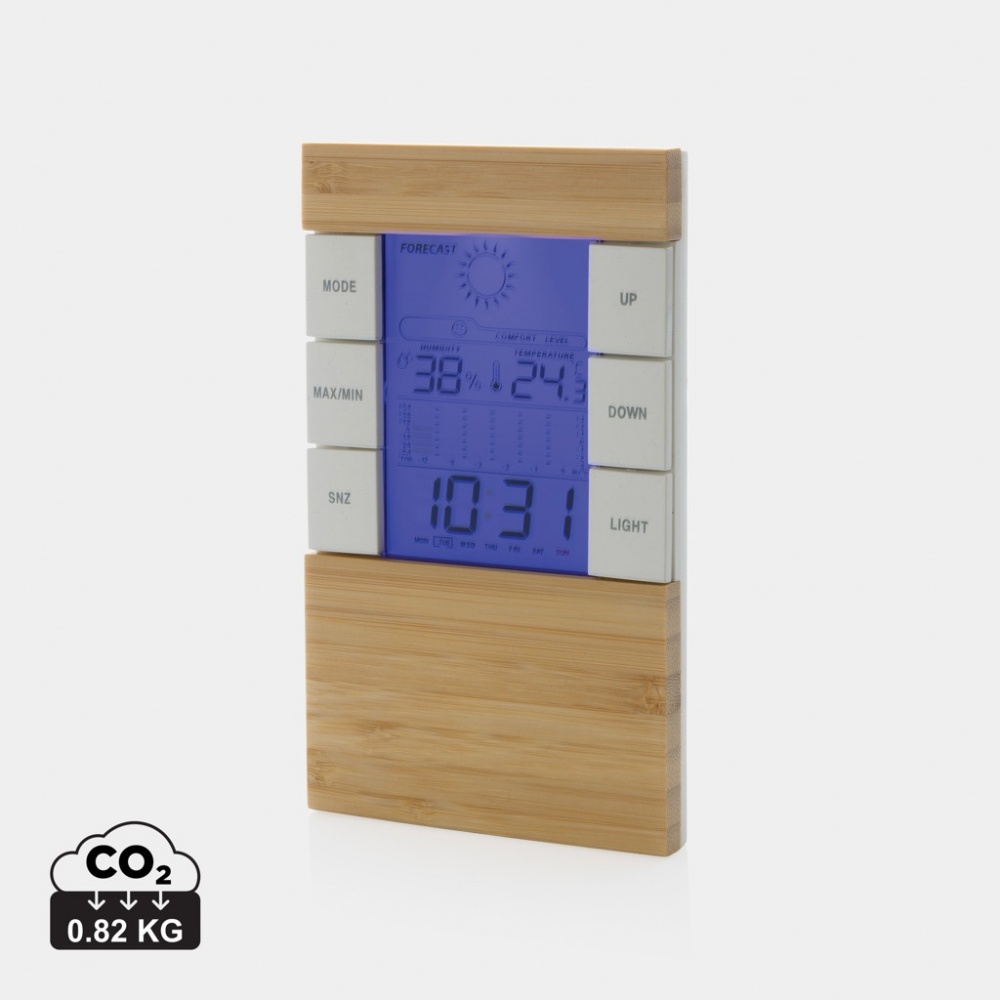 Logotrade promotional merchandise image of: Utah RCS rplastic and bamboo weather station