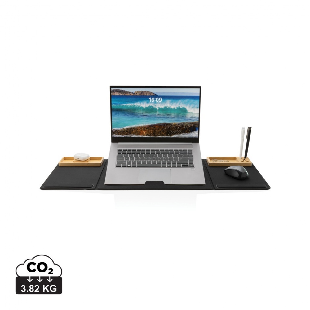 Logo trade advertising products picture of: Impact AWARE RPET Foldable desk organizer with laptop stand