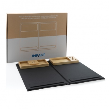 Logo trade promotional gift photo of: Impact AWARE RPET Foldable desk organizer with laptop stand