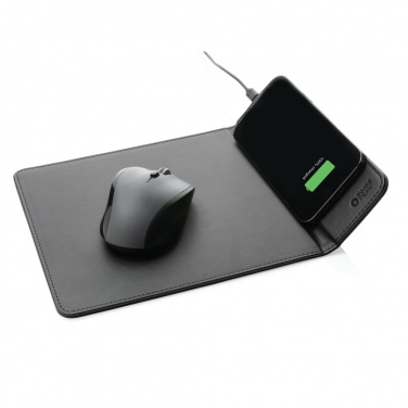 Logotrade promotional gift image of: Swiss Peak RCS recycled PU 10W wireless charging mousepad