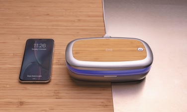 Logo trade advertising products image of: Rena UV-C steriliser box with 5W wireless charger