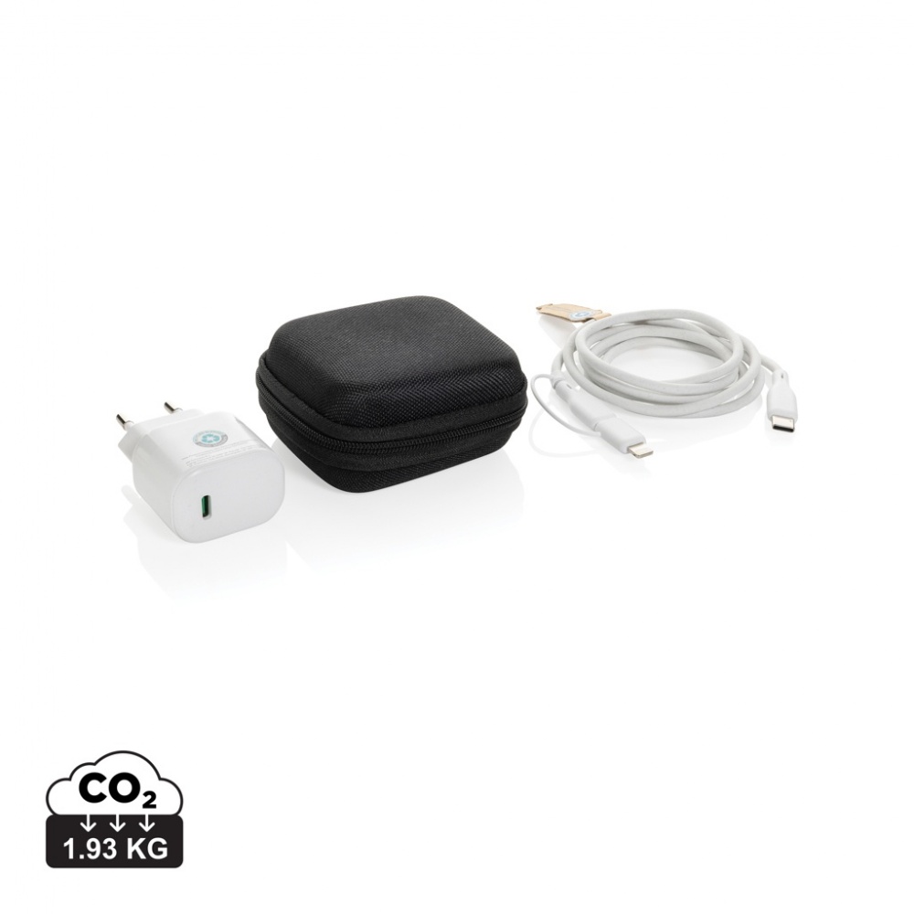 Logotrade promotional giveaway picture of: Boost RCS reycled PET 20W type C 2 pcs charging set