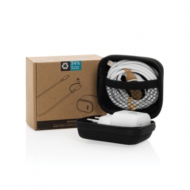 Logo trade advertising product photo of: Boost RCS reycled PET 20W type C 2 pcs charging set