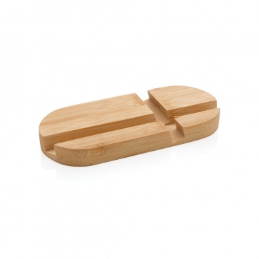 Logo trade promotional merchandise picture of: Bamboo tablet and phone holder