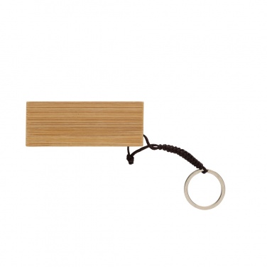 Logo trade business gifts image of: Standkey bamboo keychain phone stand
