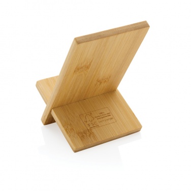 Logo trade business gift photo of: Bamboo phone stand in kraft box
