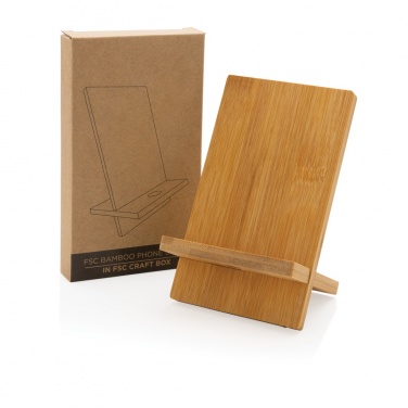 Logotrade corporate gift picture of: Bamboo phone stand in kraft box