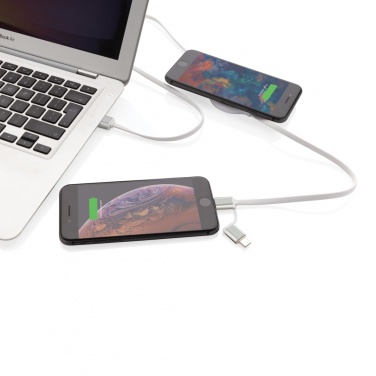 Logotrade promotional items photo of: 3-in-1 cable with 5W bamboo wireless charger