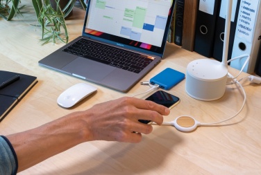 Logotrade promotional products photo of: 3-in-1 cable with 5W bamboo wireless charger