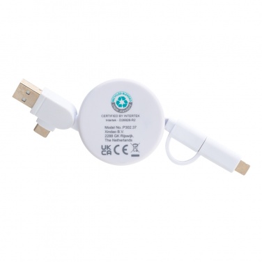 Logo trade advertising products picture of: RCS recycled plastic Ontario 6-in-1 retractable cable