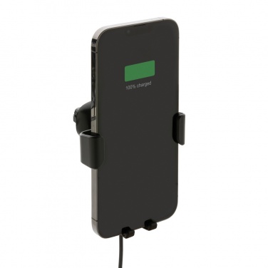 Logo trade promotional merchandise picture of: RCS recycled plastic 10W wireless charging car holder
