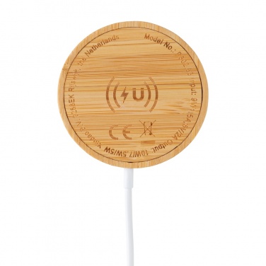 Logotrade advertising products photo of: 10W bamboo magnetic wireless charger