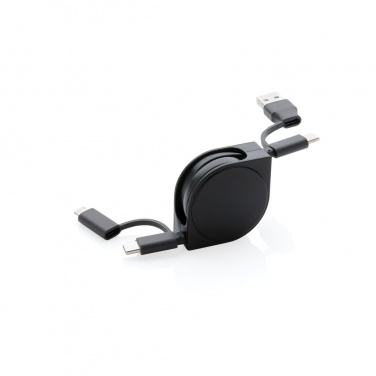 Logo trade corporate gifts image of: RCS standard recycled plastic and TPE 6-in-1 cable