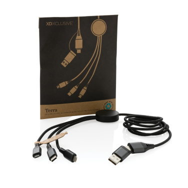 Logo trade promotional gift photo of: Terra RCS recycled aluminium 120cm 6-in-1 cable