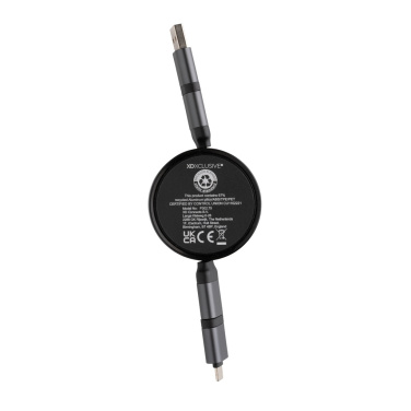 Logotrade advertising product picture of: Terra RCS recycled aluminium retractable 6 in 1 cable