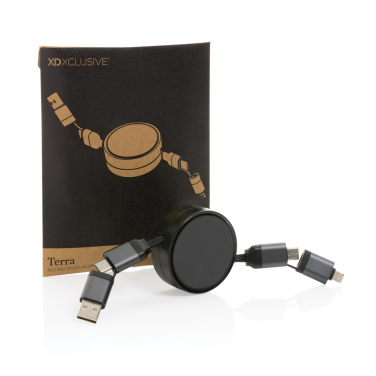 Logotrade promotional products photo of: Terra RCS recycled aluminium retractable 6 in 1 cable