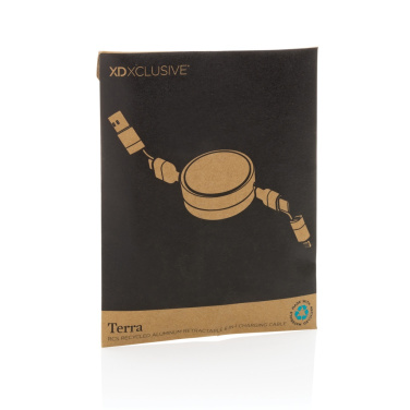 Logo trade corporate gifts picture of: Terra RCS recycled aluminium retractable 6 in 1 cable