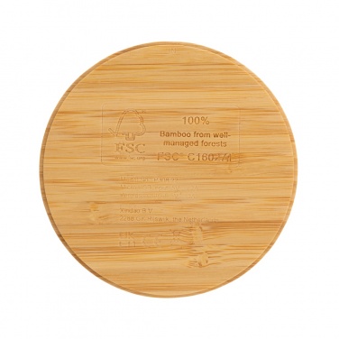 Logotrade business gift image of: Bamboo 5W round wireless charger