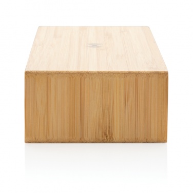 Logotrade promotional giveaway picture of: Bamboo alarm clock with 5W wireless charger