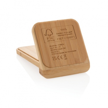 Logotrade promotional items photo of: Bamboo 5W wireless charging stand