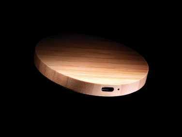 Logotrade promotional gift image of: Bamboo 15W wireless charger