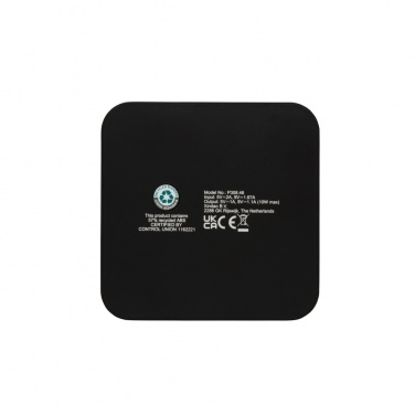 Logo trade promotional merchandise image of: RCS recycled plastic 10W Wireless charger with USB Ports