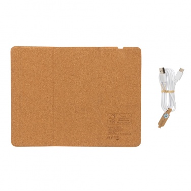 Logotrade advertising product picture of: 10W wireless charging cork mousepad and stand