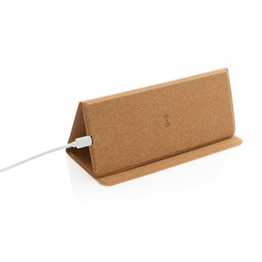 Logo trade business gift photo of: 10W wireless charging cork mousepad and stand