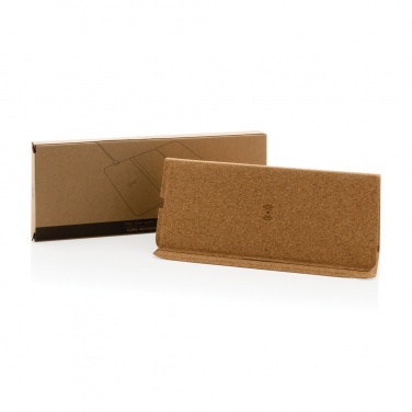 Logo trade corporate gifts picture of: 10W wireless charging cork mousepad and stand