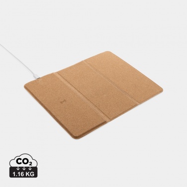 Logotrade promotional merchandise photo of: 10W wireless charging cork mousepad and stand